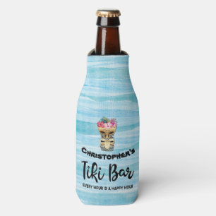 Monogrammed Groomsmen Tiki Bar Bachelor Party Can Bottle Cooler