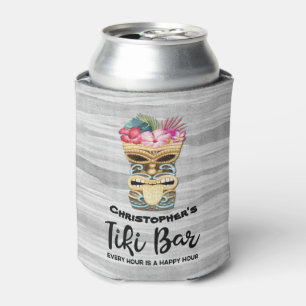 Monogrammed Groomsmen Tiki Bar Bachelor Party Can  Can Cooler