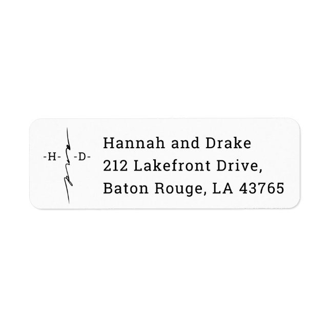 Monogrammed Hand Lettered Chic Cross Return (Front)