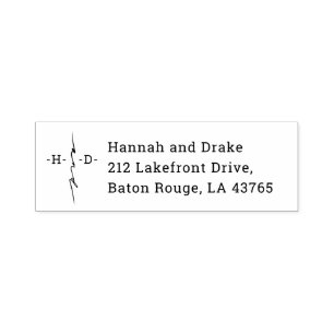 Monogrammed Hand Lettered Chic Cross Return Addres Self-inking Stamp