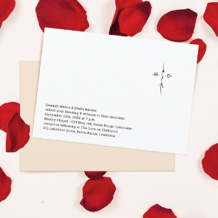 Monogrammed Hand Lettered Chic Cross Wedding Invitation