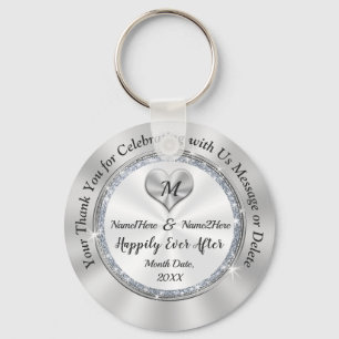 Monogrammed Happily Ever After Wedding Favours Key Ring