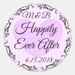 Monogrammed Happily Ever After Wedding Stickers