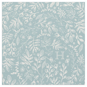Monogrammed   Harvest Flowers Fabric