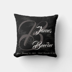 Monogrammed head pillow for death in family