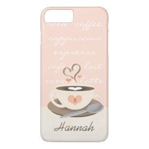 Monogrammed Heart Coffe Cup iPhone 8 Plus/7 Plus Case