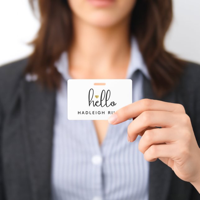 Monogrammed Hello Name ID Badge (Presented)
