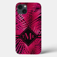 Monogrammed Hot Pink Palm