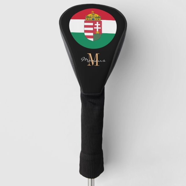 Monogrammed & Hungarian Flag Golf Clubs Covers (Front)