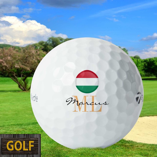 Monogrammed Hungarian Flag & Hungary Golf Balls (Creator Uploaded)