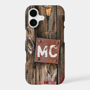 Monogrammed Industrial Rustic Wood Pattern