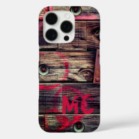 Monogrammed Industrial Rustic Wood Pattern