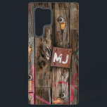 Monogrammed Industrial Rustic Wood Pattern Samsung Galaxy Case<br><div class="desc">2025</div>