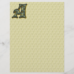 Monogrammed Initial A Daisies Stationery