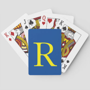 Monogrammed Initial Blue Yellow Colourful Classy Playing Cards