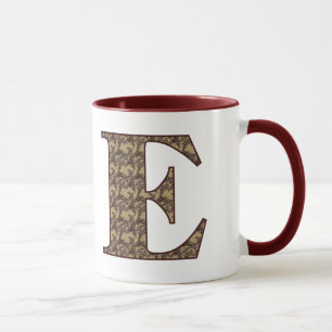 Monogrammed Initial E Elegant Floral Mug