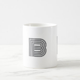 Monogrammed Initial Simple Minimalist Modern Black Coffee Mug