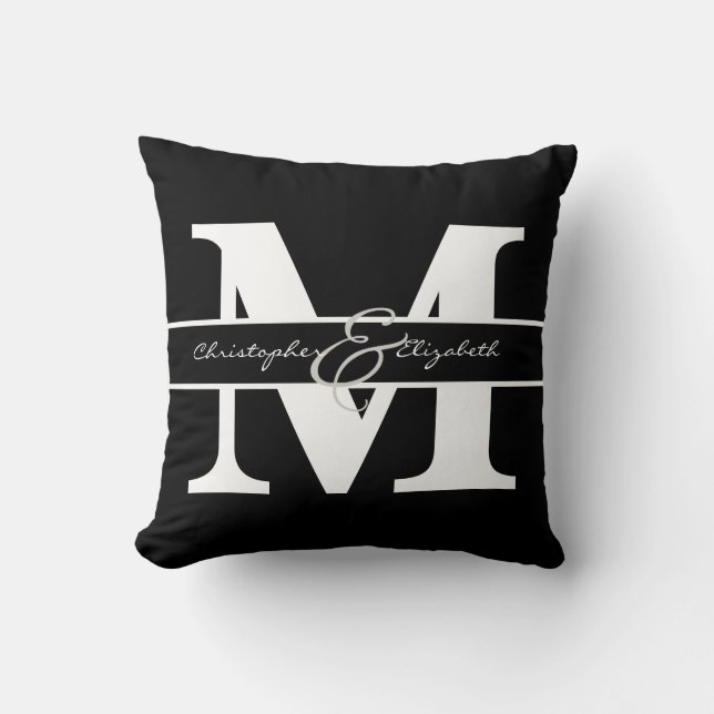 Monogrammed initial w/ names on front & back cushion (Front)