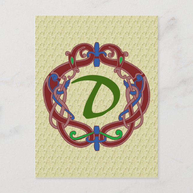 Monogrammed Initials Celtic Design Postcard (Front)