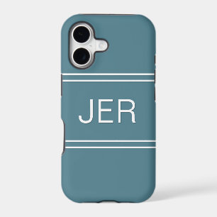 Monogrammed Initials Modern Turquoise Template