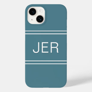 Monogrammed Initials Modern Turquoise Template Case-Mate iPhone 14 Case