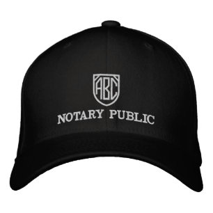 Monogrammed Initials Notary Public Customised Embroidered Hat