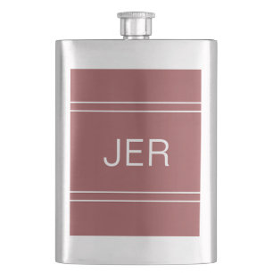 Monogrammed Initials Personalised Drink Trendy Red Hip Flask