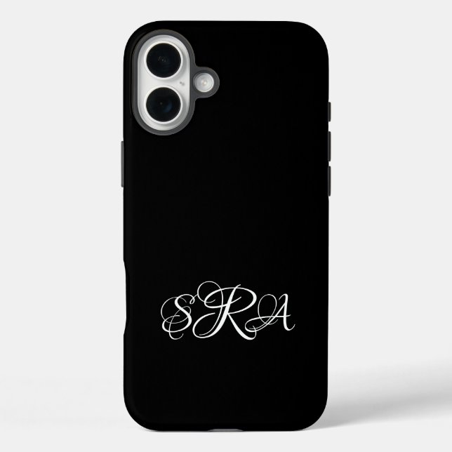 Monogrammed iPhone 16 Plus Case (Back)