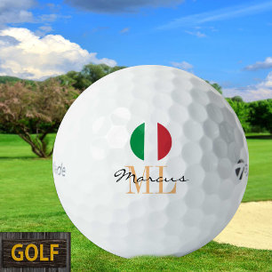 Monogrammed Italian Flag & Italy Golf Balls