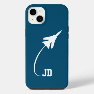Monogrammed Jet Airplane, Minimalist, Modern  iPhone 14 Plus Case