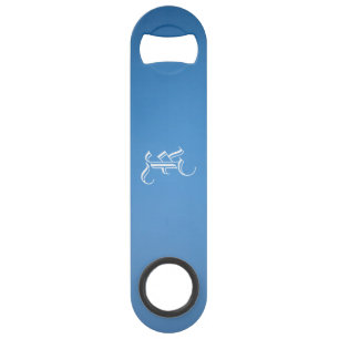 Monogrammed "K" Blue Gradient Bottle Opener