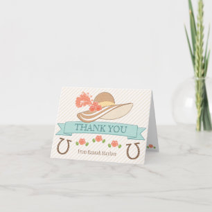 MONOGRAMMED KENTUCKY DERBY THEMED THANK YOU CARD