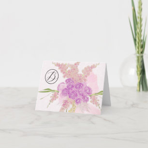 Monogrammed La Boca Vendretti sheer bow  Bouquet  Thank You Card