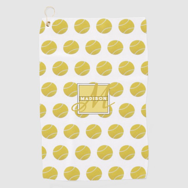 Monogrammed Ladies Tennis Gifts Golf Towel (Front)