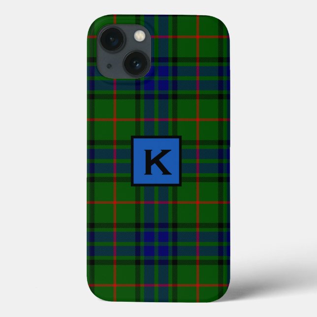 Monogrammed Lauder Clan Tartan Plaid iPhone X Case (Back)