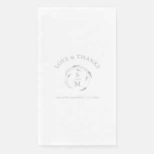 Monogrammed Lavender Wedding Napkins
