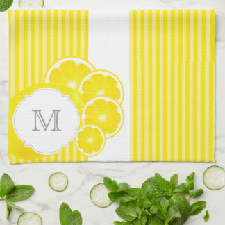 Monogrammed Lemons for Lemonade Tea Towel