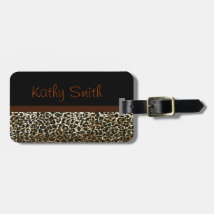 Monogrammed Leopard print bag tag