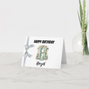 Monogrammed letter "H" Happy Birthday Card