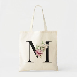 Monogrammed Letter M Tote Bag