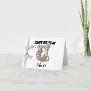 Monogrammed letter "O" Happy Birthday Card