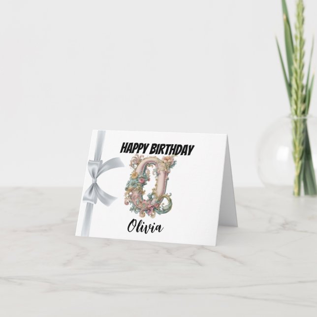 Monogrammed letter "O" Happy Birthday Card (Front)