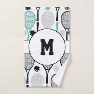 Monogrammed Letter Player Name Personalised Tennis Hand Towel