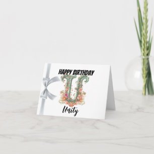 Monogrammed letter "U" Happy Birthday Card