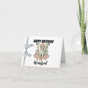 Monogrammed letter "W" Happy Birthday Card