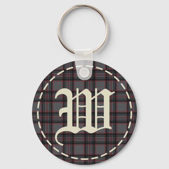 Monogrammed Letter W  Keychain (Front)
