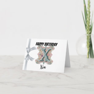 Monogrammed letter "X" Happy Birthday Card