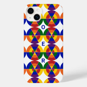 Monogrammed LGBT Pride Geometric Rainbow Pattern Case-Mate iPhone 14 Plus Case