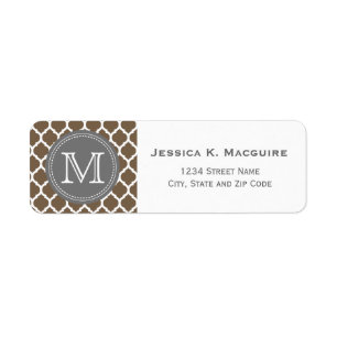 Monogrammed Light Brown & Grey