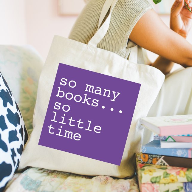 Monogrammed Lilac Book Lovers So Many Books  Tote Bag (Creator Uploaded)